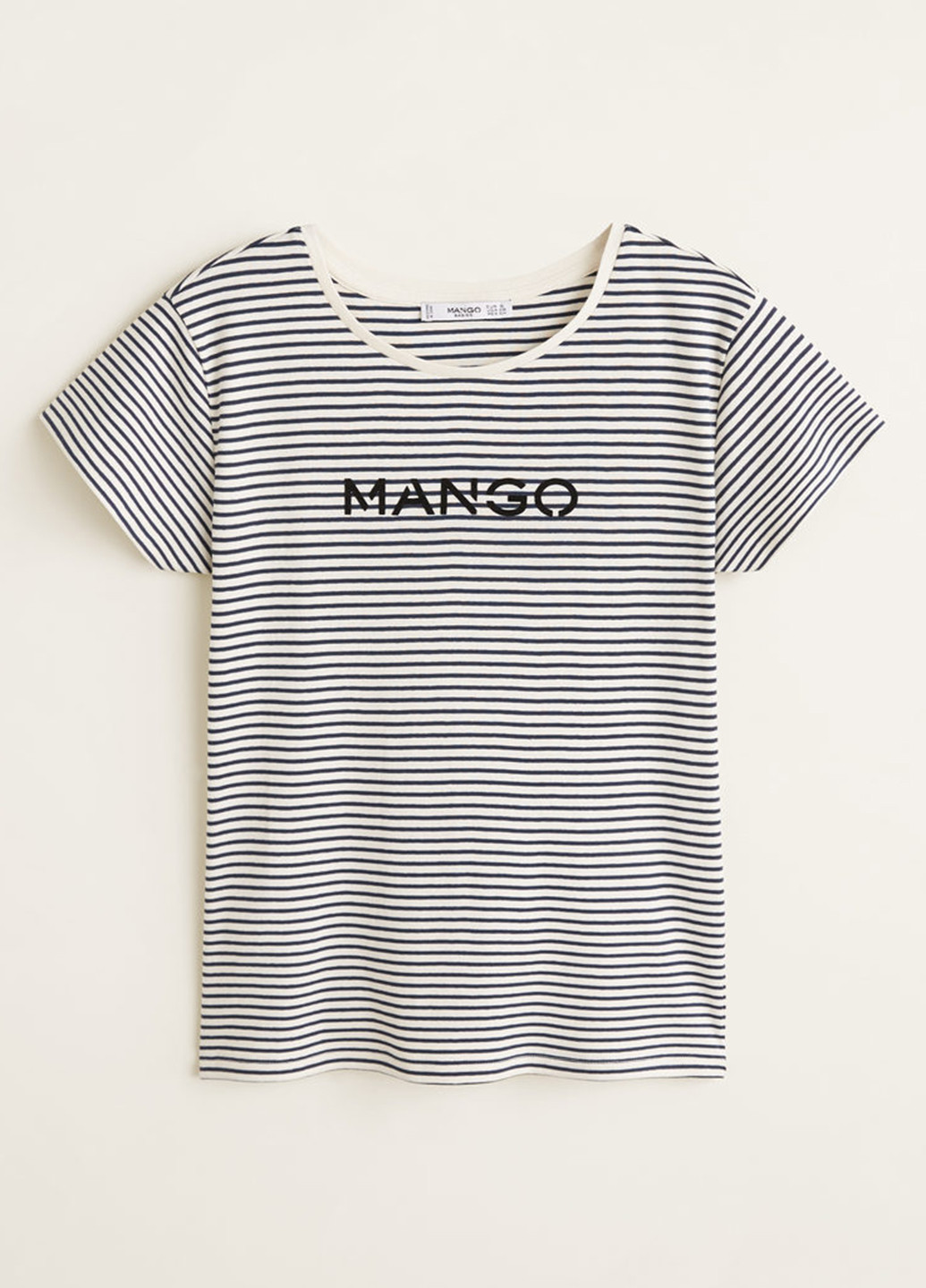 Черно-белая летняя футболка Mango