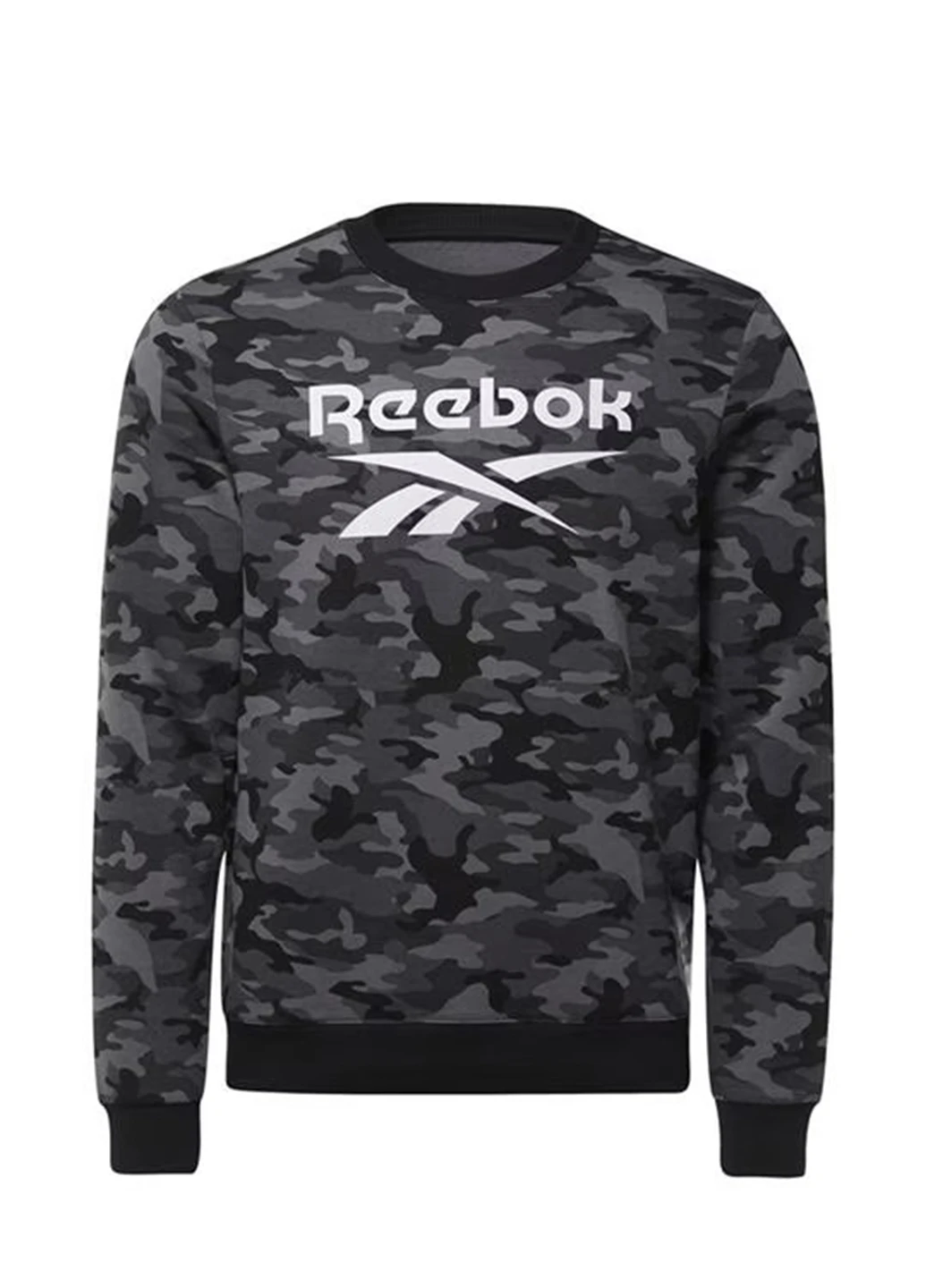 Черный свитшот Reebok логотип без декора (260061508)