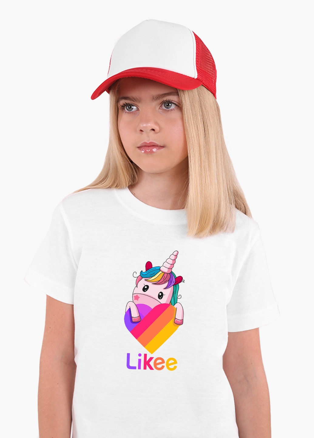 Белая демисезонная футболка детская лайки единорог (likee unicorn) белый (9224-1597) 164 см MobiPrint