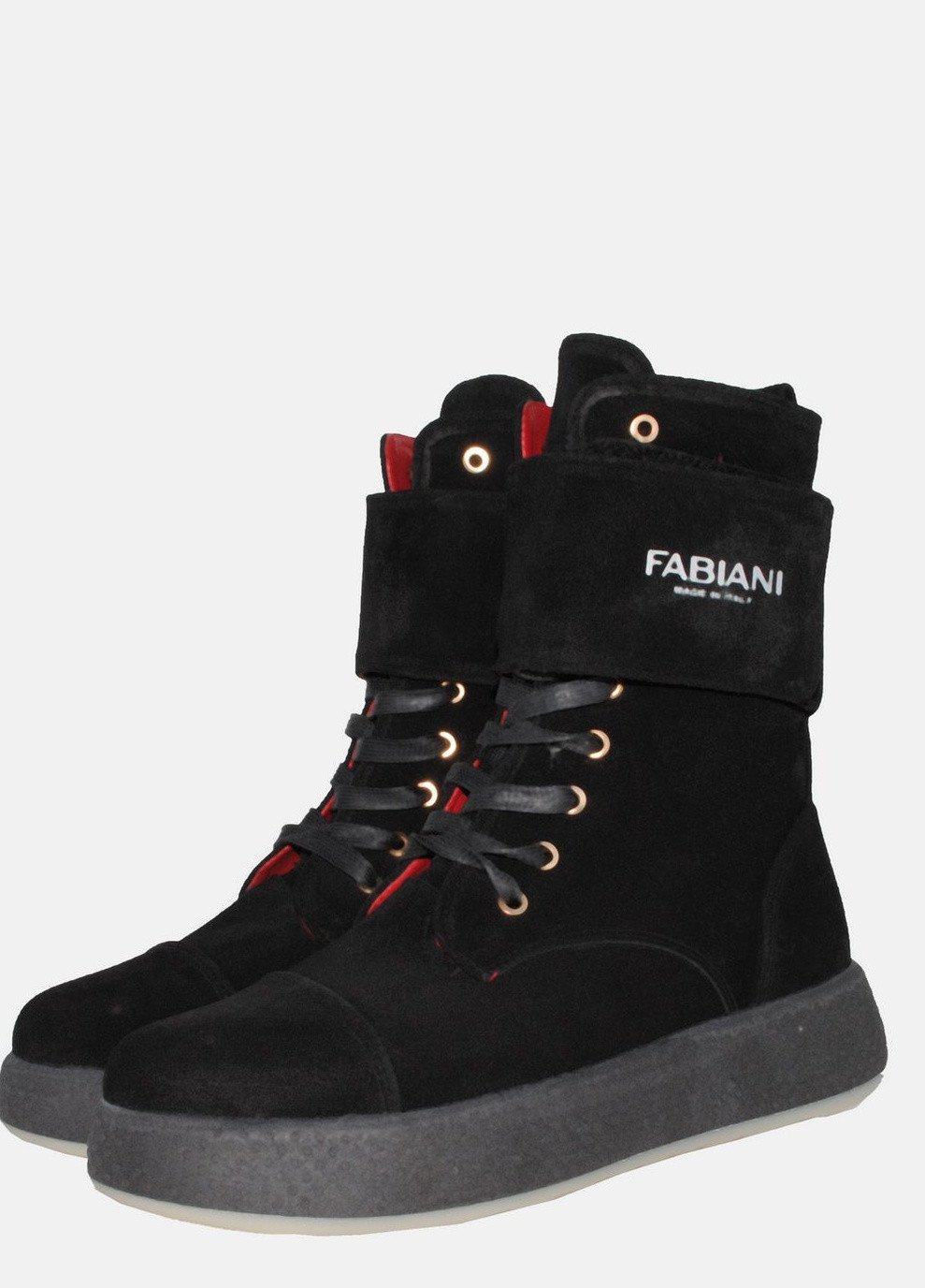 Осенние ботинки r20-57004-11 черный Fabiani из натуральной замши