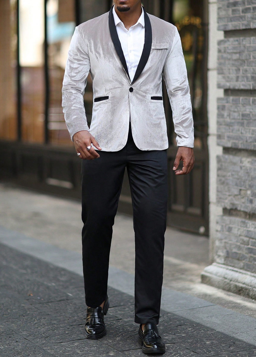 Комбінований демісезонний костюм (піджак, штани) брючний SHEIN