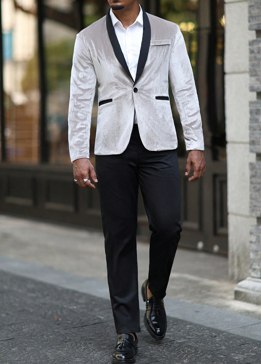 Комбінований демісезонний костюм (піджак, штани) брючний SHEIN