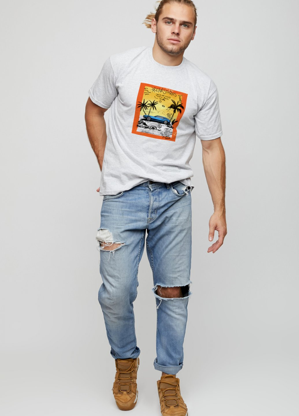 Сіра футболка чоловіча basic YAPPI