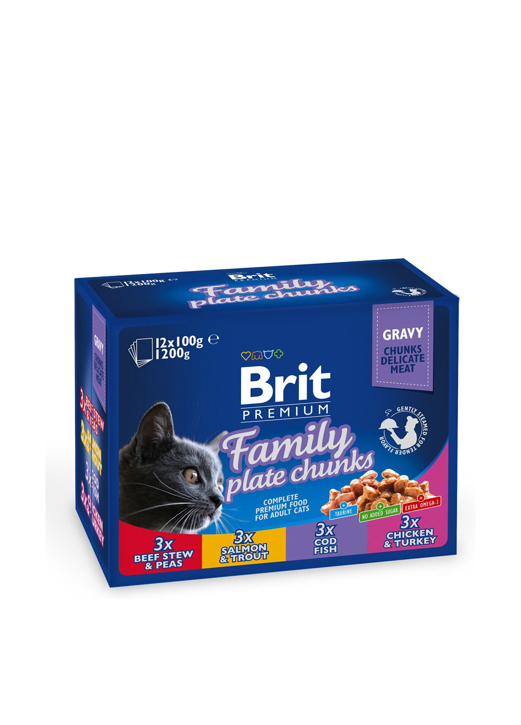 Мясные консервы «Семейная тарелка» (12 шт.), 1200 г Brit Premium (201658359)