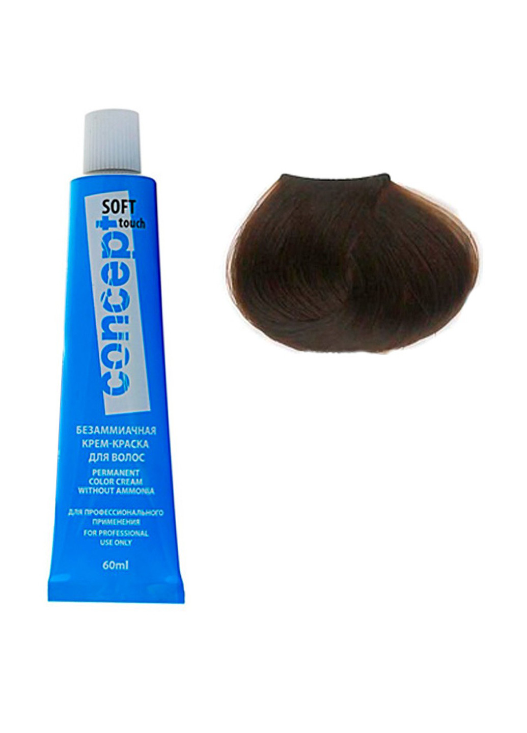 4.0, крем-краска для волос стойкая безаммиачная Soft Touch (шатен), 60 мл Concept (75834592)