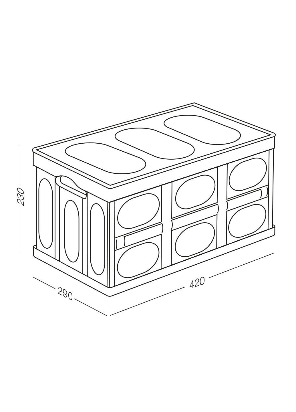 Ящик для хранения раскладной с крышкой, 42х29х23 см MVM однотонная бежевая