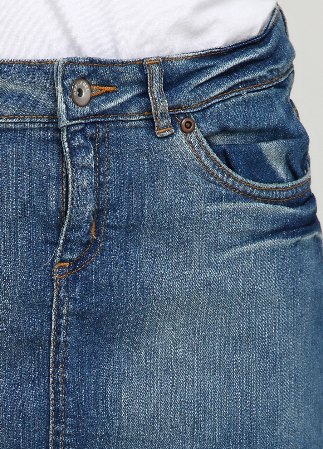 Светло-синяя джинсовая однотонная юбка Red Label