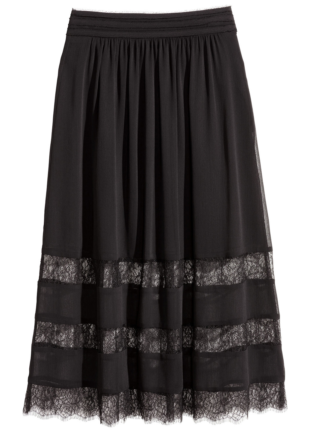 Черная кэжуал юбка H&M клешированная