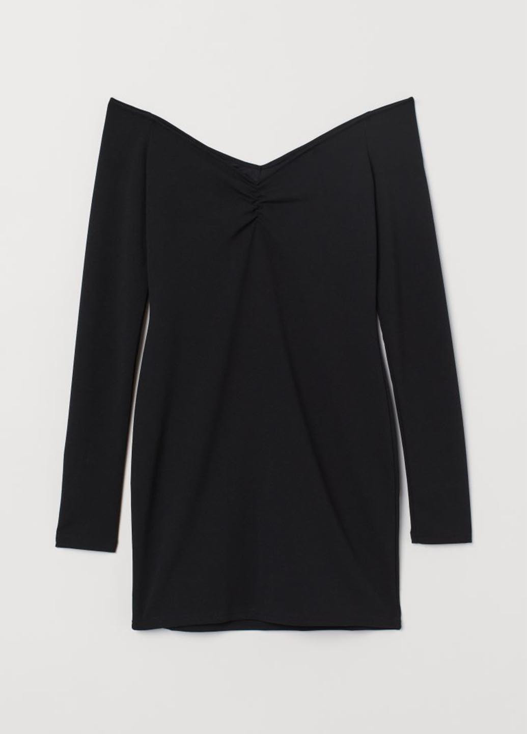 Чорна кежуал сукня, сукня футляр, з відкритими плечима H&M