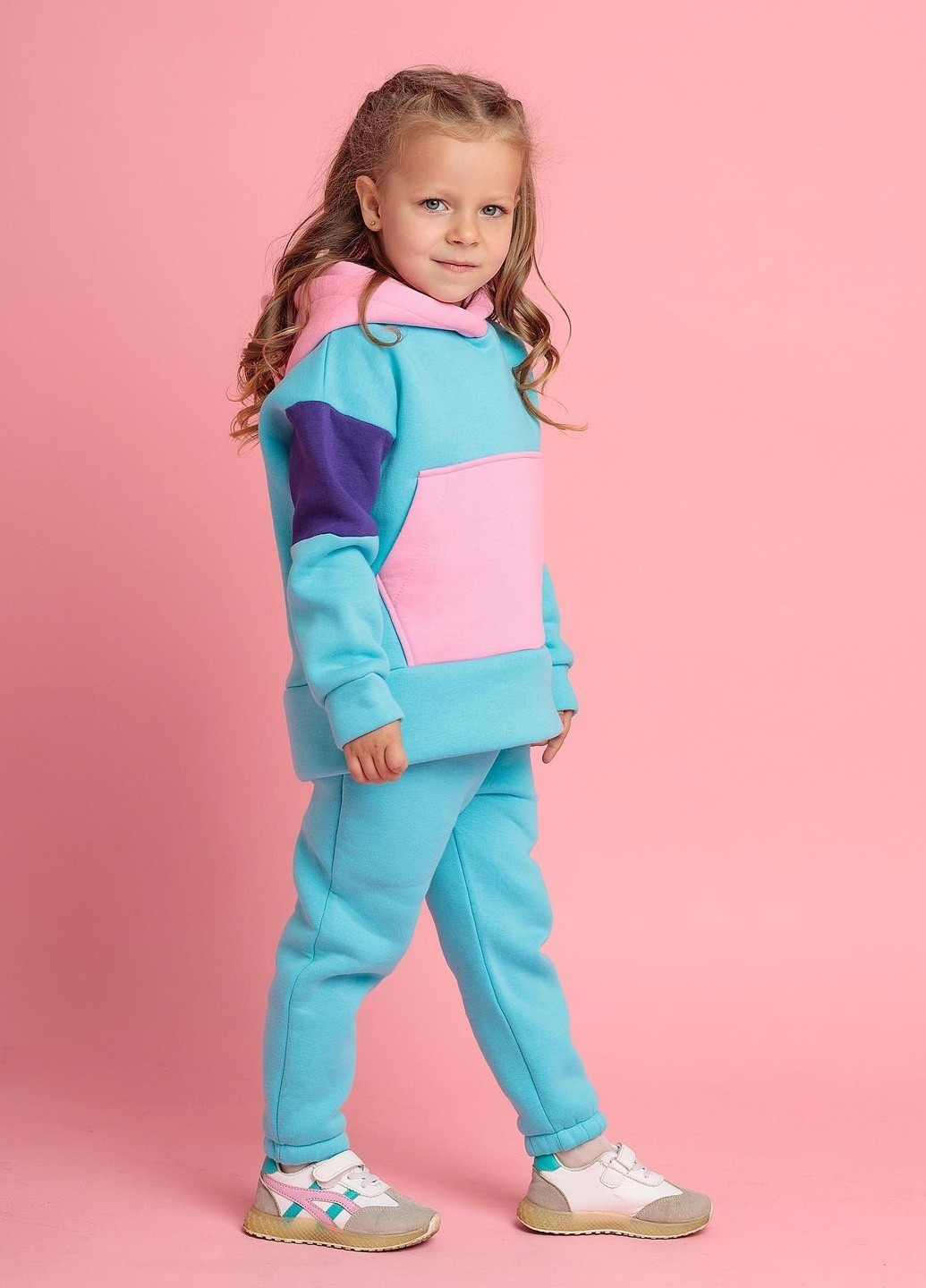 Утеплений дитячий спортивний костюм на флісі для дівчинки Kindamor warm beauty (249929032)