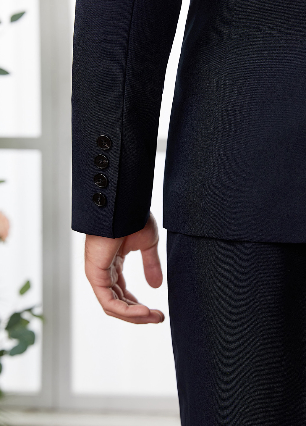 Темно-синий демисезонный костюм (пиджак, брюки) брючный SHEIN