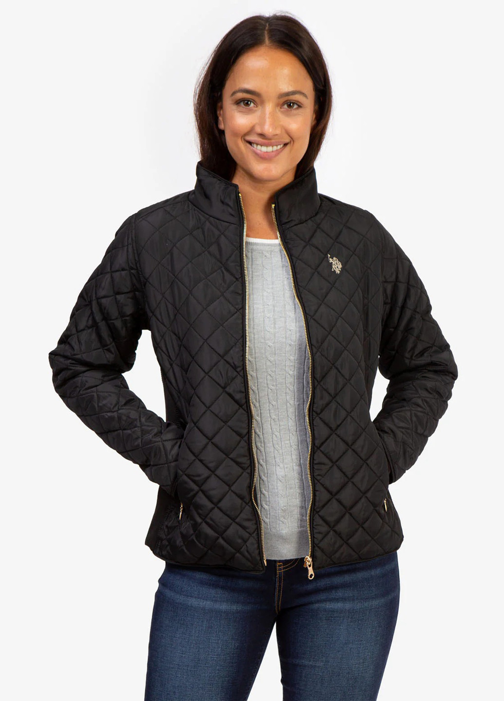 Черная демисезонная куртка U.S. Polo Assn.