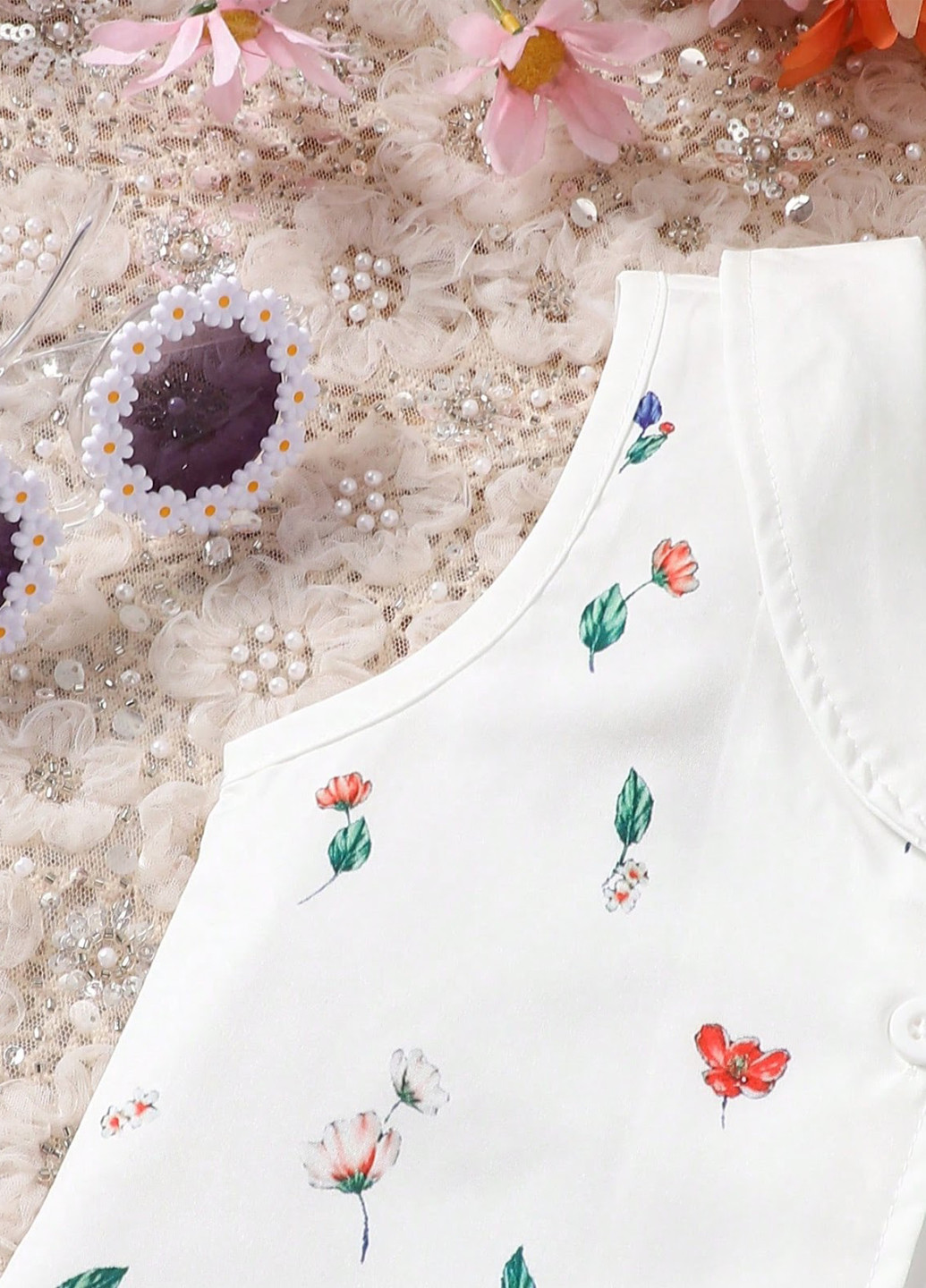 Комбінований літній костюм (комбінезон, жилет, панама) SHEIN