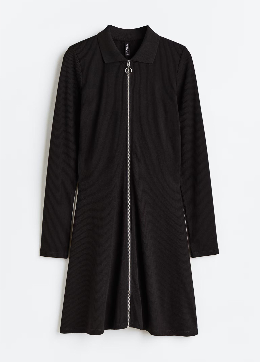 Черное кэжуал платье а-силуэт H&M однотонное