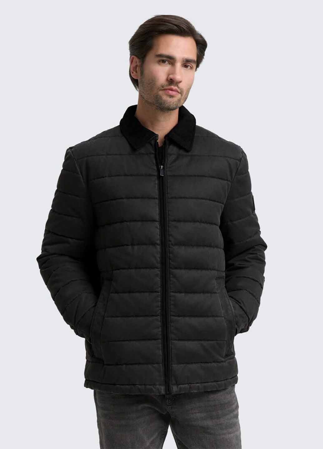 Черная демисезонная куртка Tom Tailor