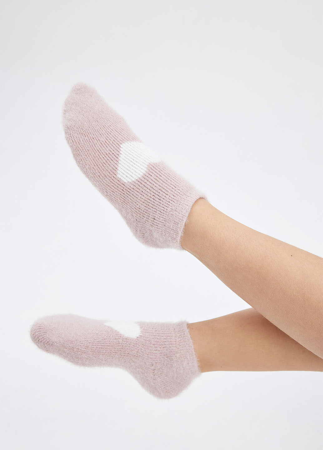 Шкарпетки DeFacto з ущільненім носком сердечок бежеві повсякденні