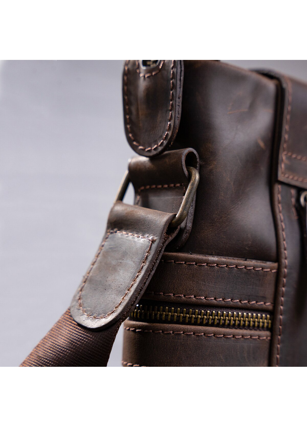 Мужская кожаная сумка 25х28х6 см Shvigel (252129810)