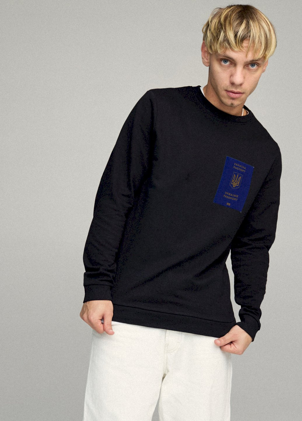 Чорний свитшот мужской basic /no flis/ YAPPI малюнок (254557665)