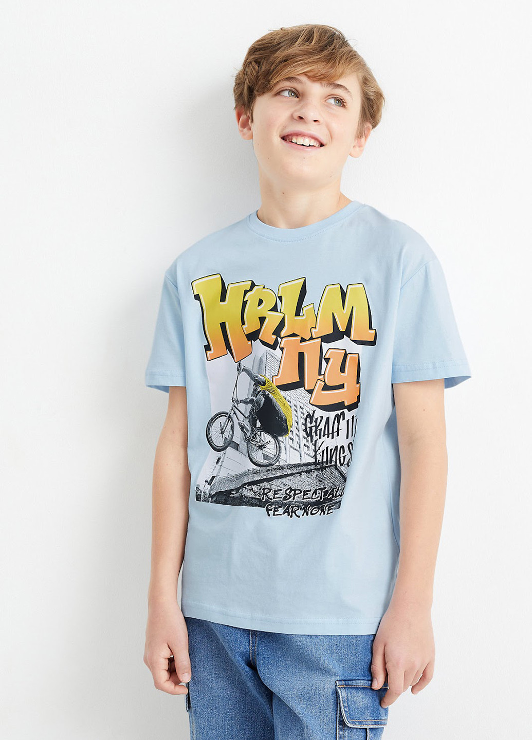 Блакитна літня футболка C&A