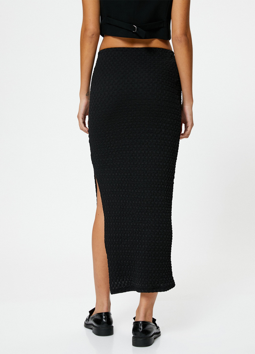 Черная кэжуал однотонная юбка KOTON карандаш