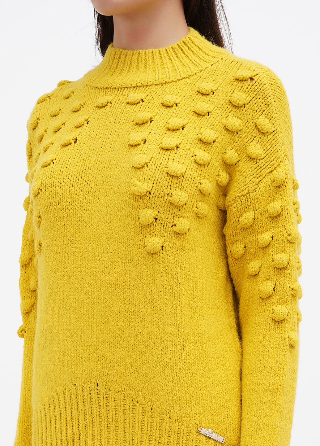 Горчичный демисезонный свитер Sassofono