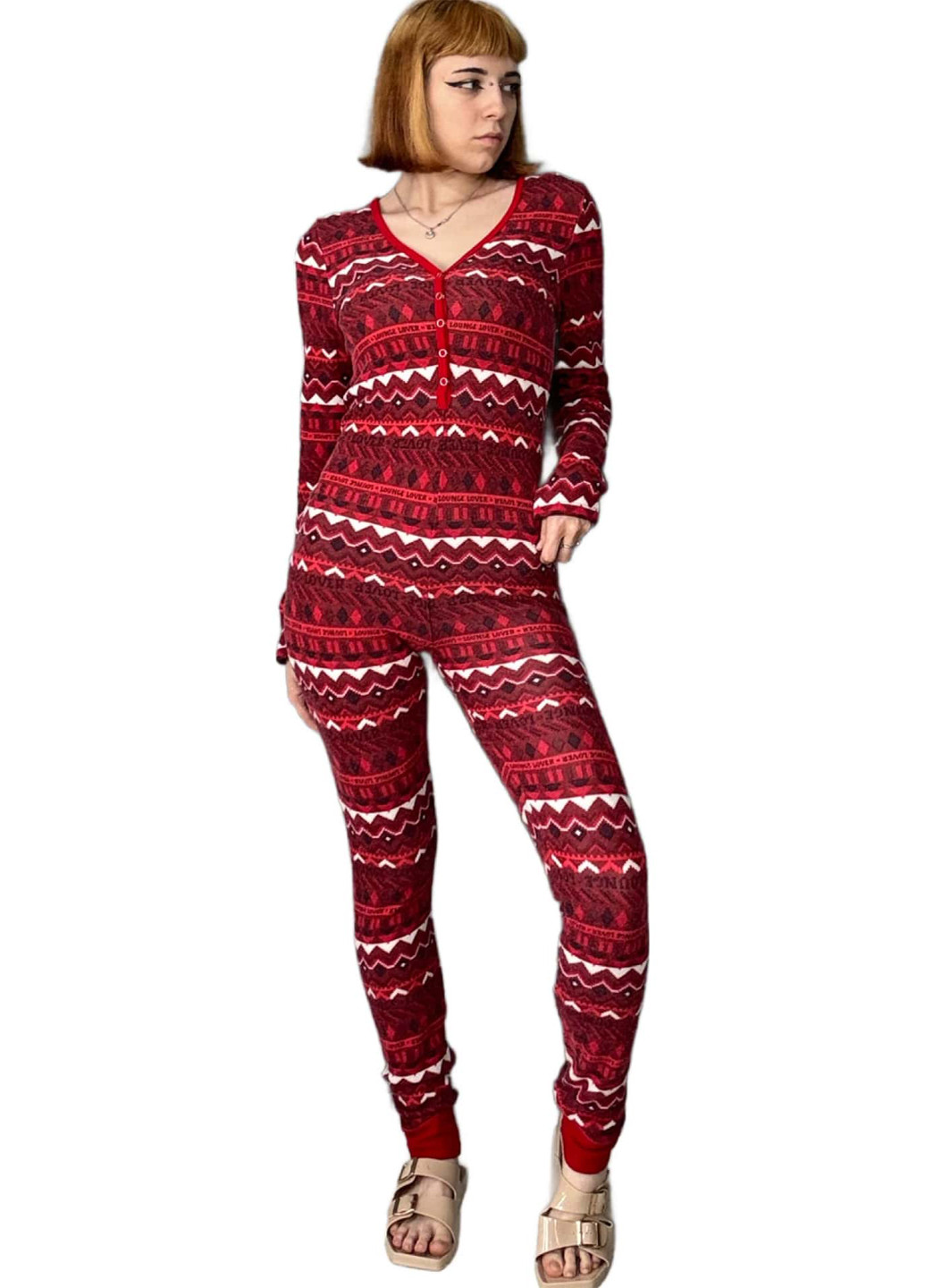 Комбінезон Hunkemoller геометричний червоний домашній поліестер