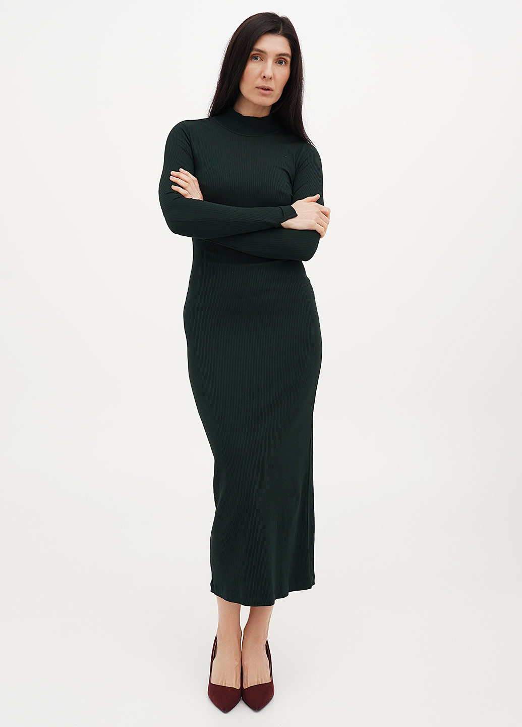 Темно-зелена кежуал сукня сукня-водолазка, силуетна Whistles однотонна