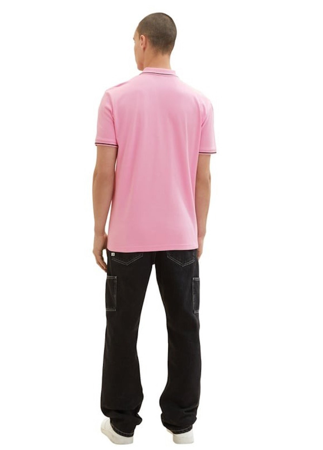 Розовая футболка-поло для мужчин Tom Tailor с надписью