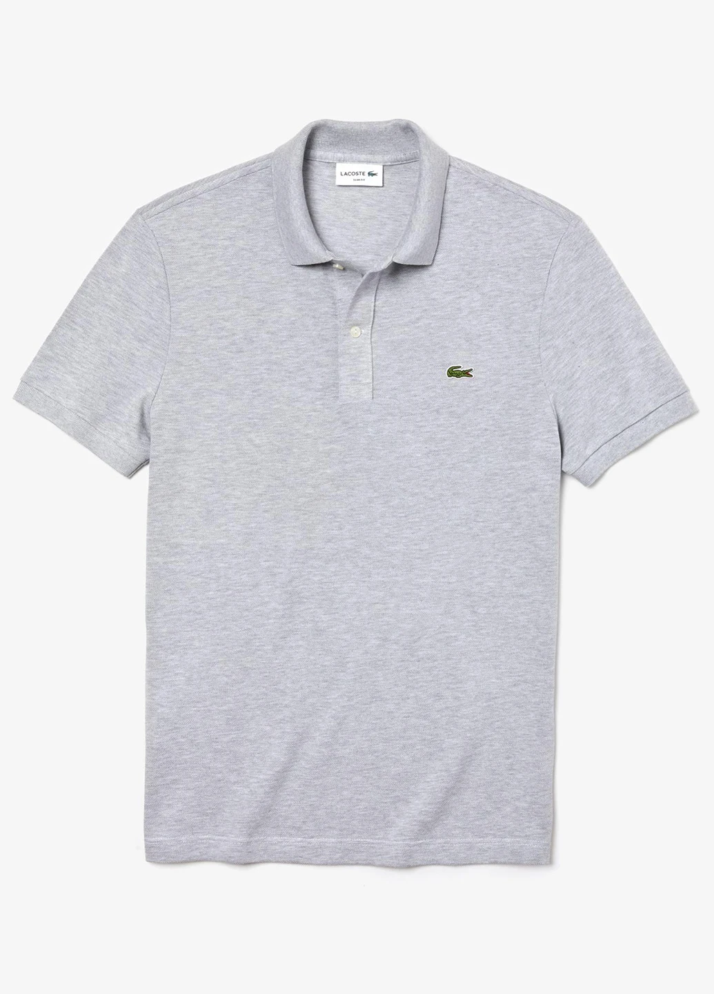 Светло-серая футболка-поло для мужчин Lacoste с логотипом