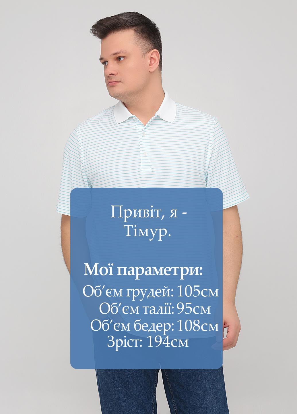 Бирюзовая футболка-поло для мужчин Greg Norman в полоску