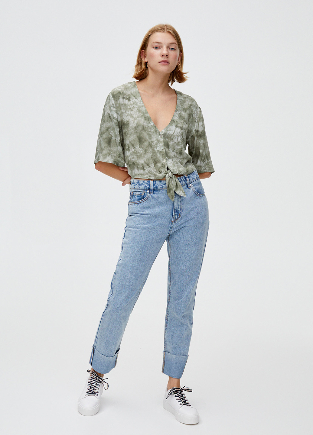 Зелена блуза Pull & Bear