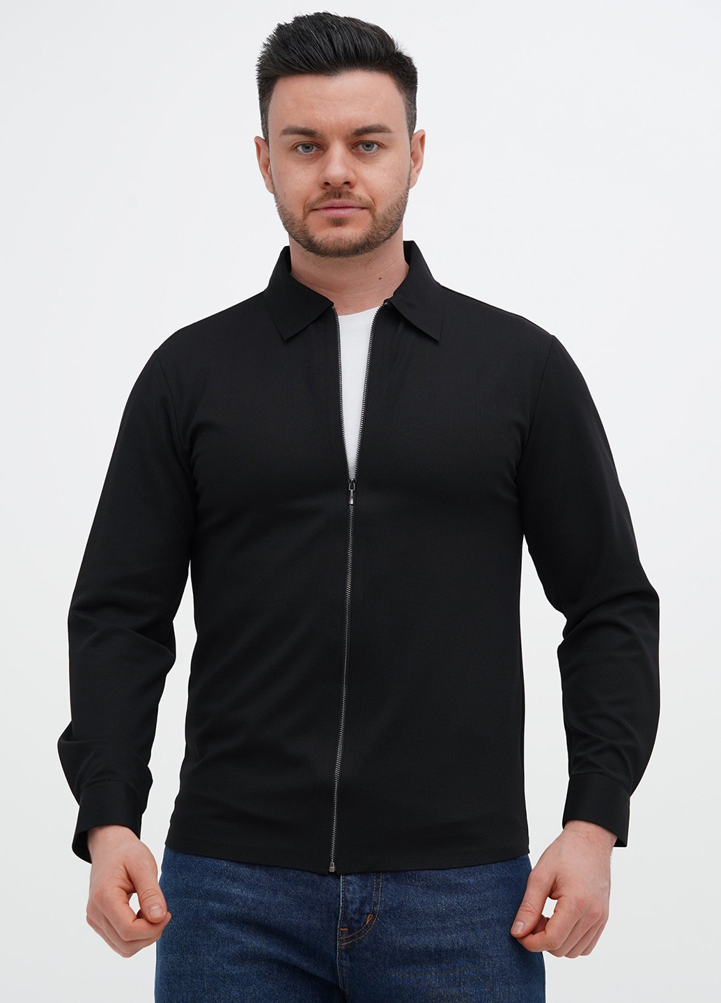 Черная кэжуал рубашка однотонная Trend Collection