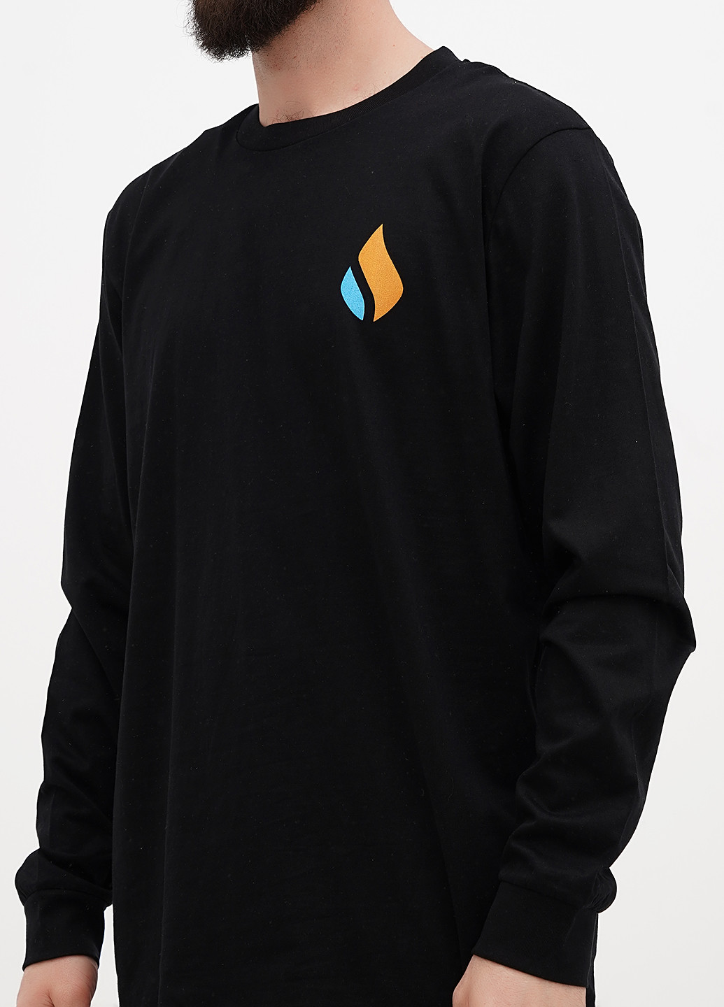 Черный демисезонный кэжуал лонгслив AS Colour с рисунком