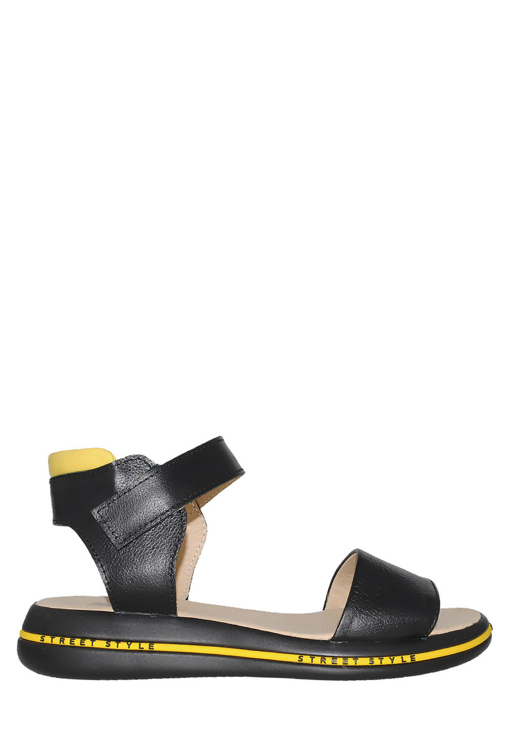 Черные босоножки r350 черный-жёлтый Eleni