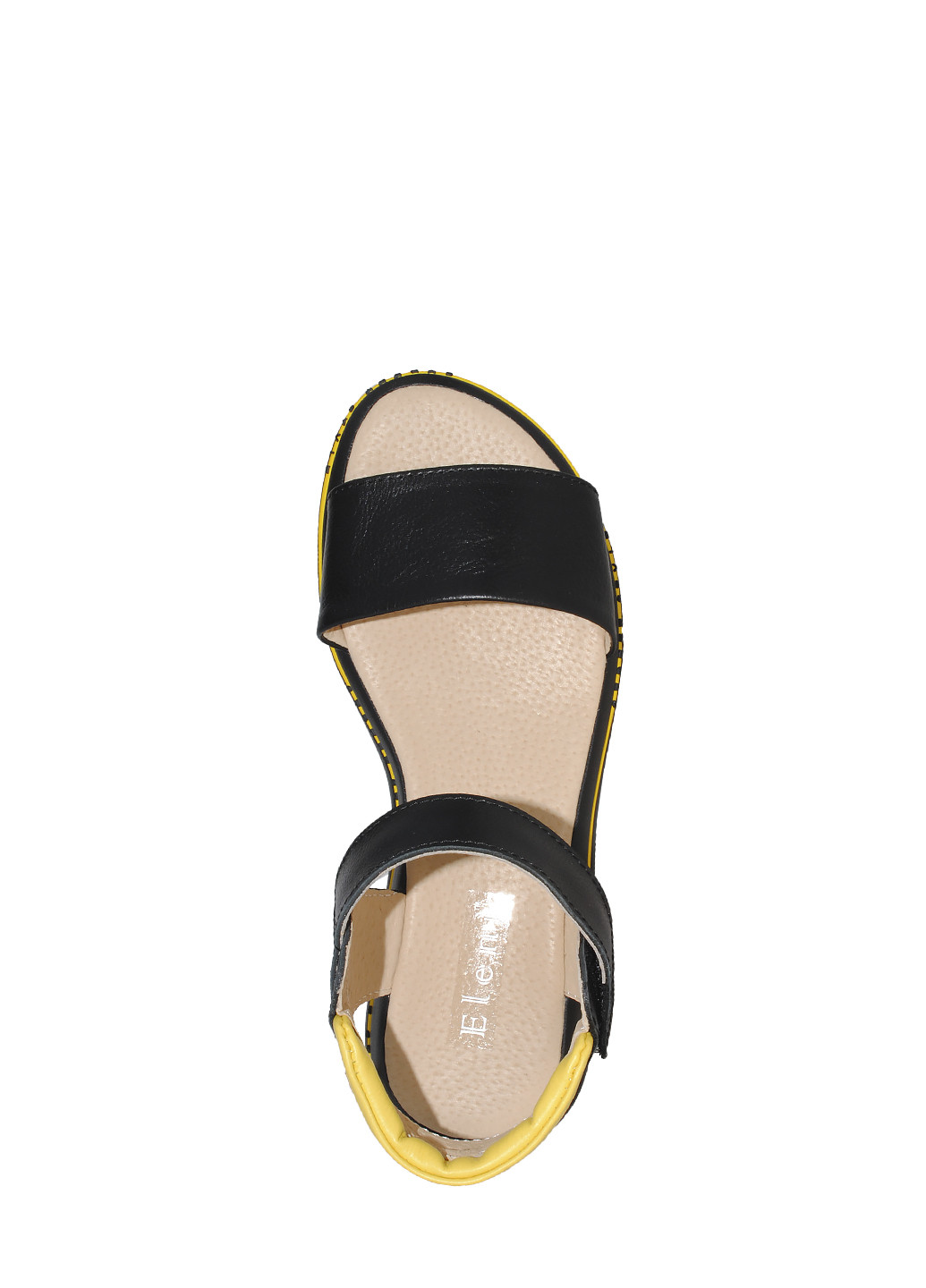 Черные босоножки r350 черный-жёлтый Eleni