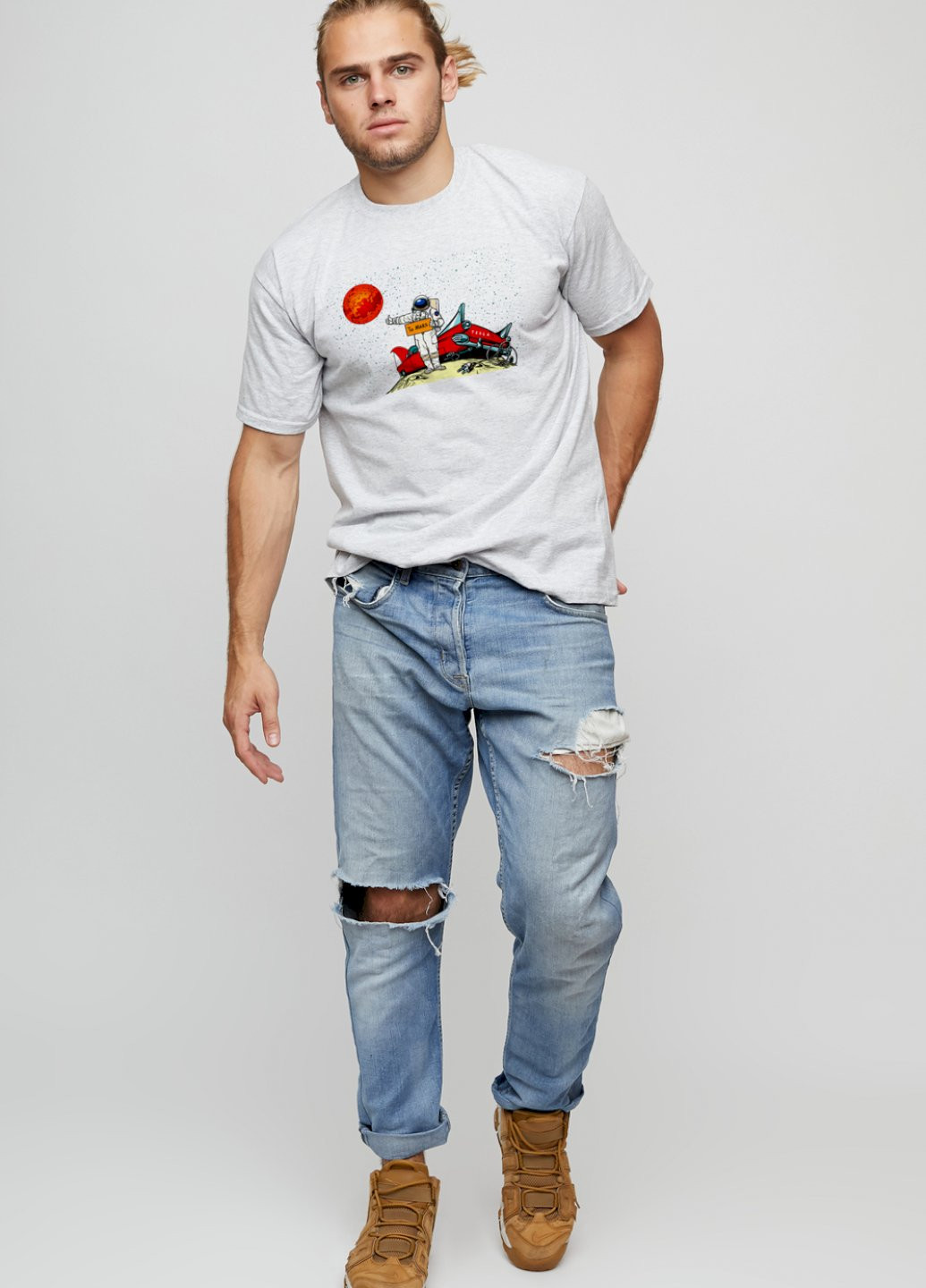 Сіра футболка чоловіча basic YAPPI