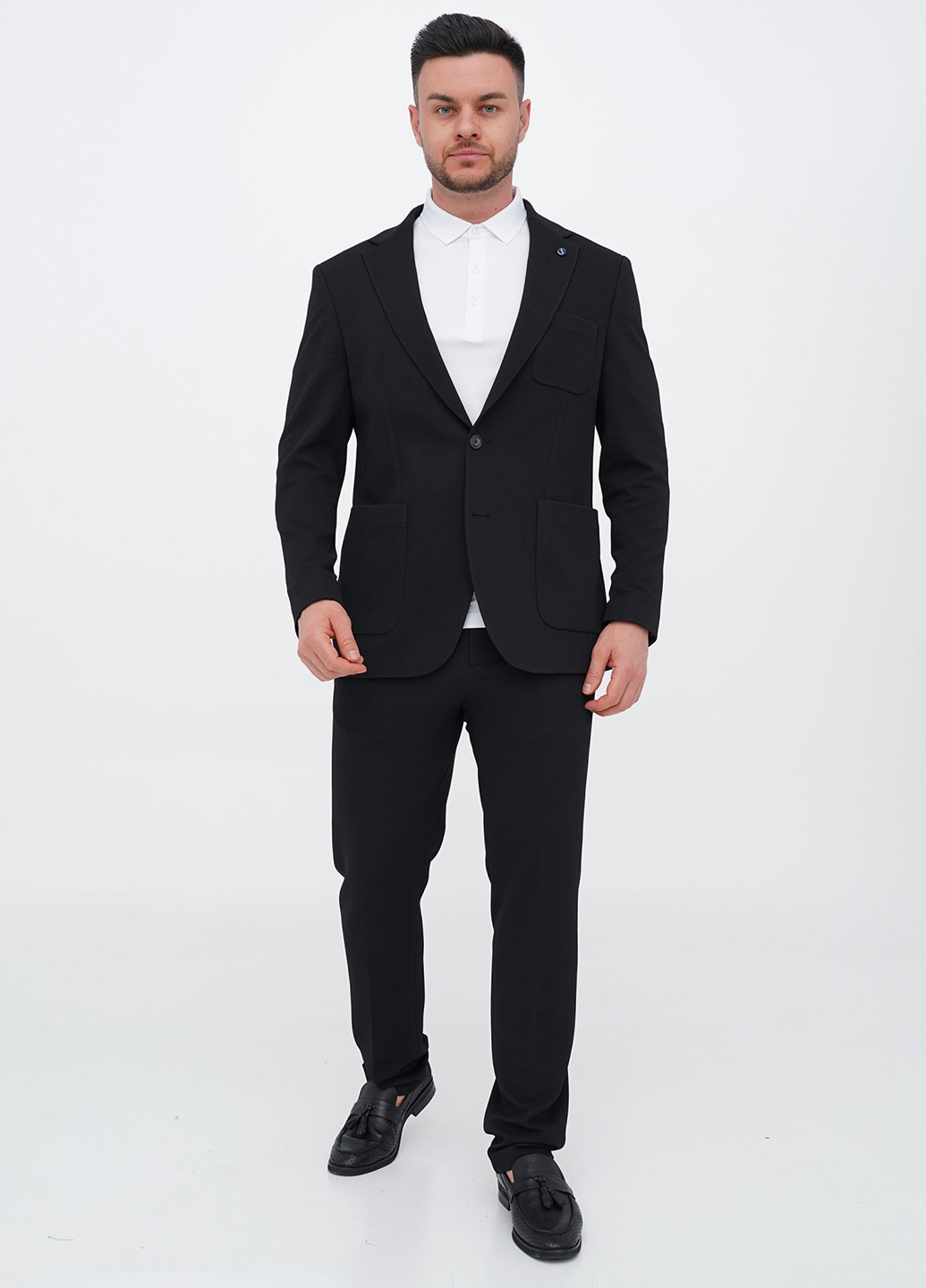 Чорний демісезонний костюм (піджак, штани) брючний Trend Collection