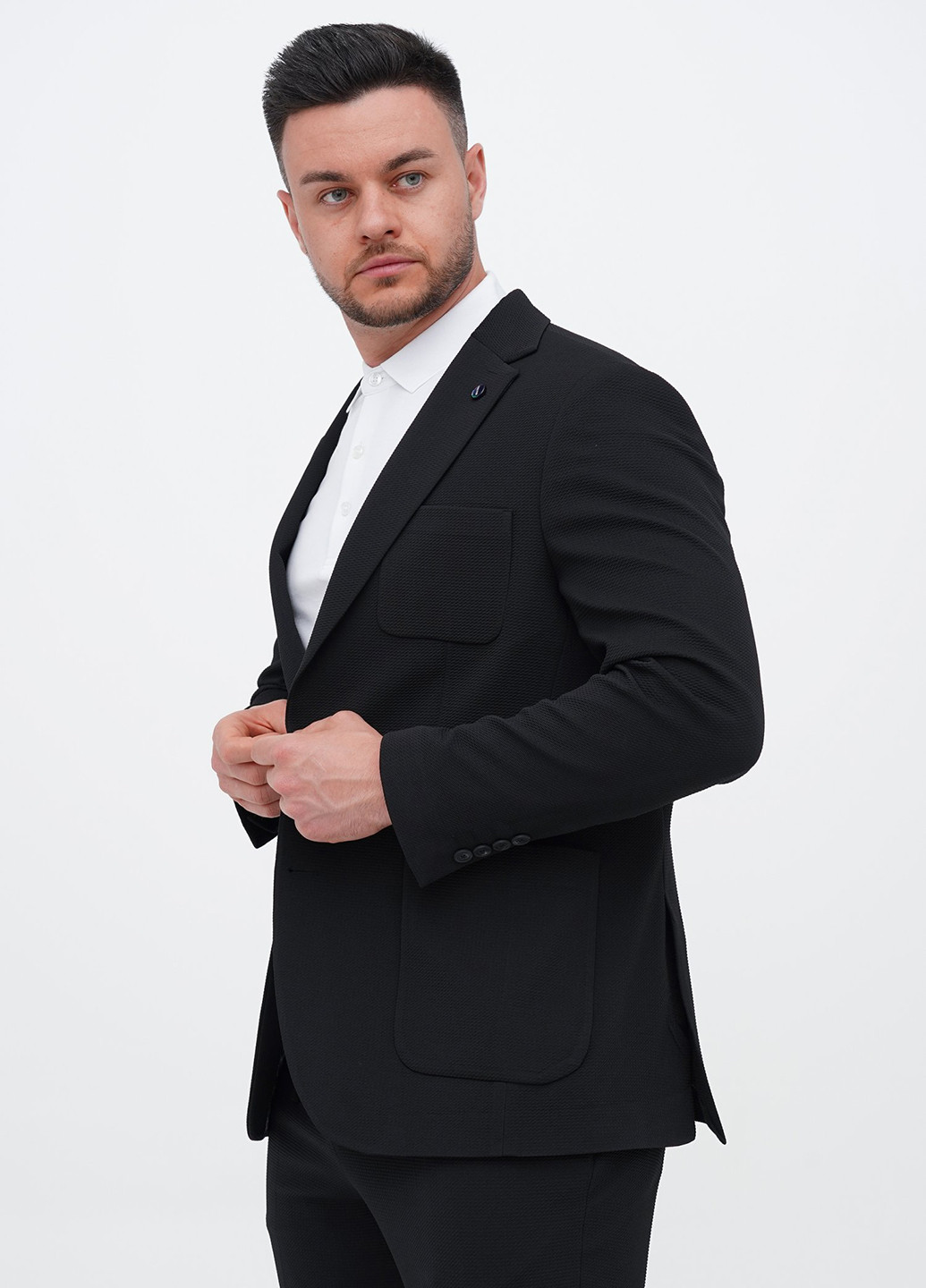 Чорний демісезонний костюм (піджак, штани) брючний Trend Collection