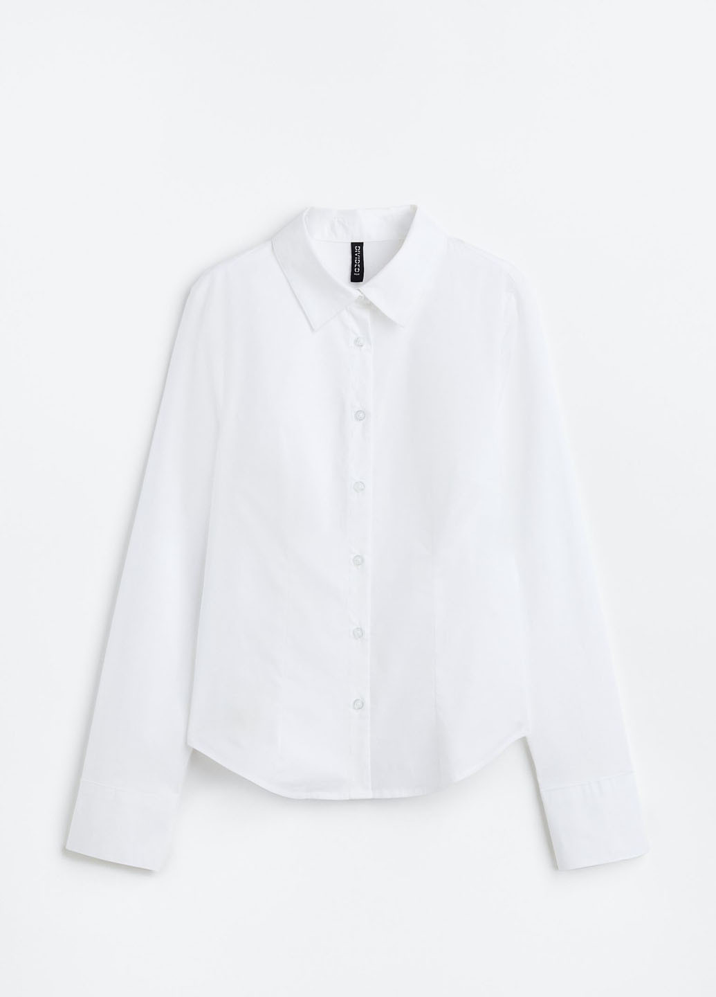 Белая кэжуал, классическая рубашка однотонная H&M