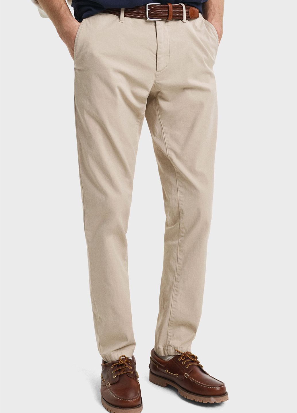 Бежевые кэжуал демисезонные зауженные брюки Gant