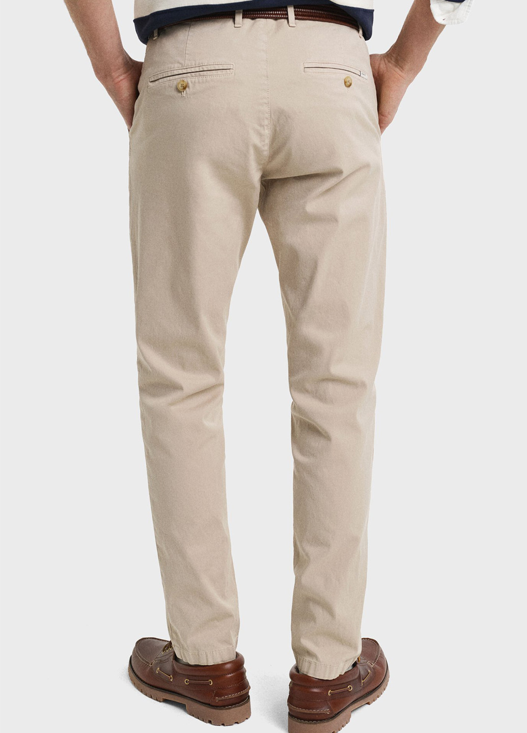 Бежевые кэжуал демисезонные зауженные брюки Gant