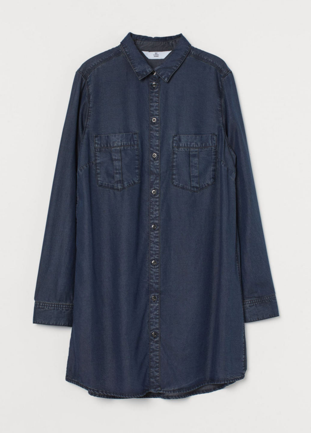 Темно-синее джинсовое платье рубашка H&M однотонное