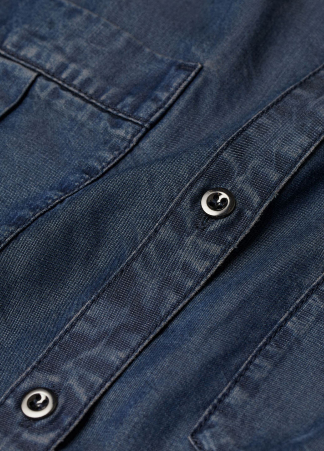 Темно-синя джинсова сукня сорочка H&M однотонна