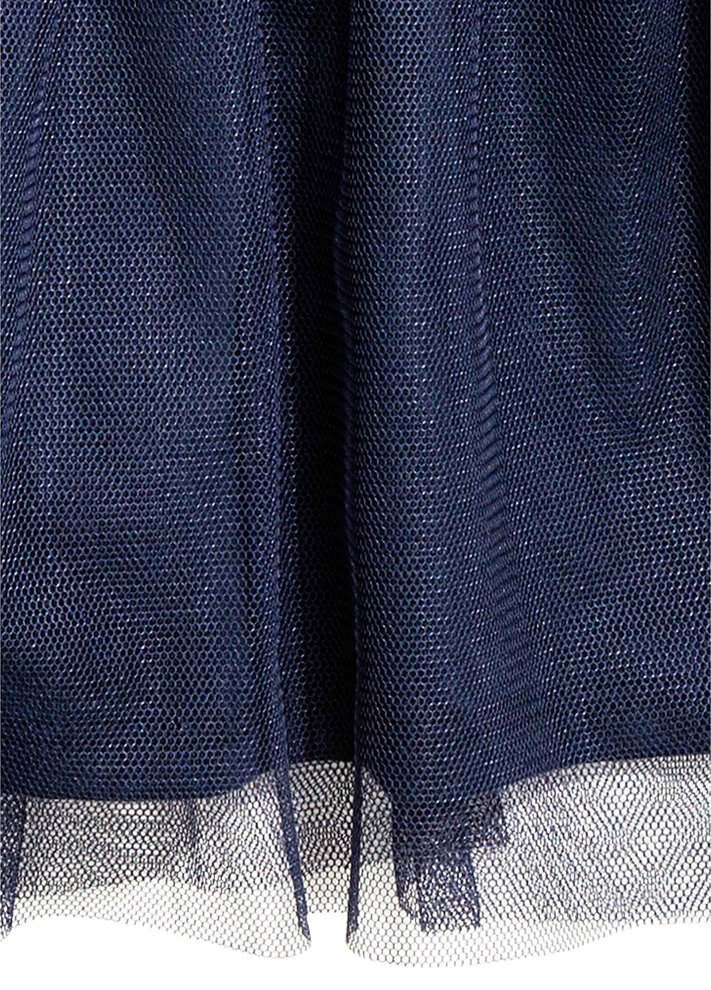 Темно-синее кэжуал платье короткое H&M в горошек