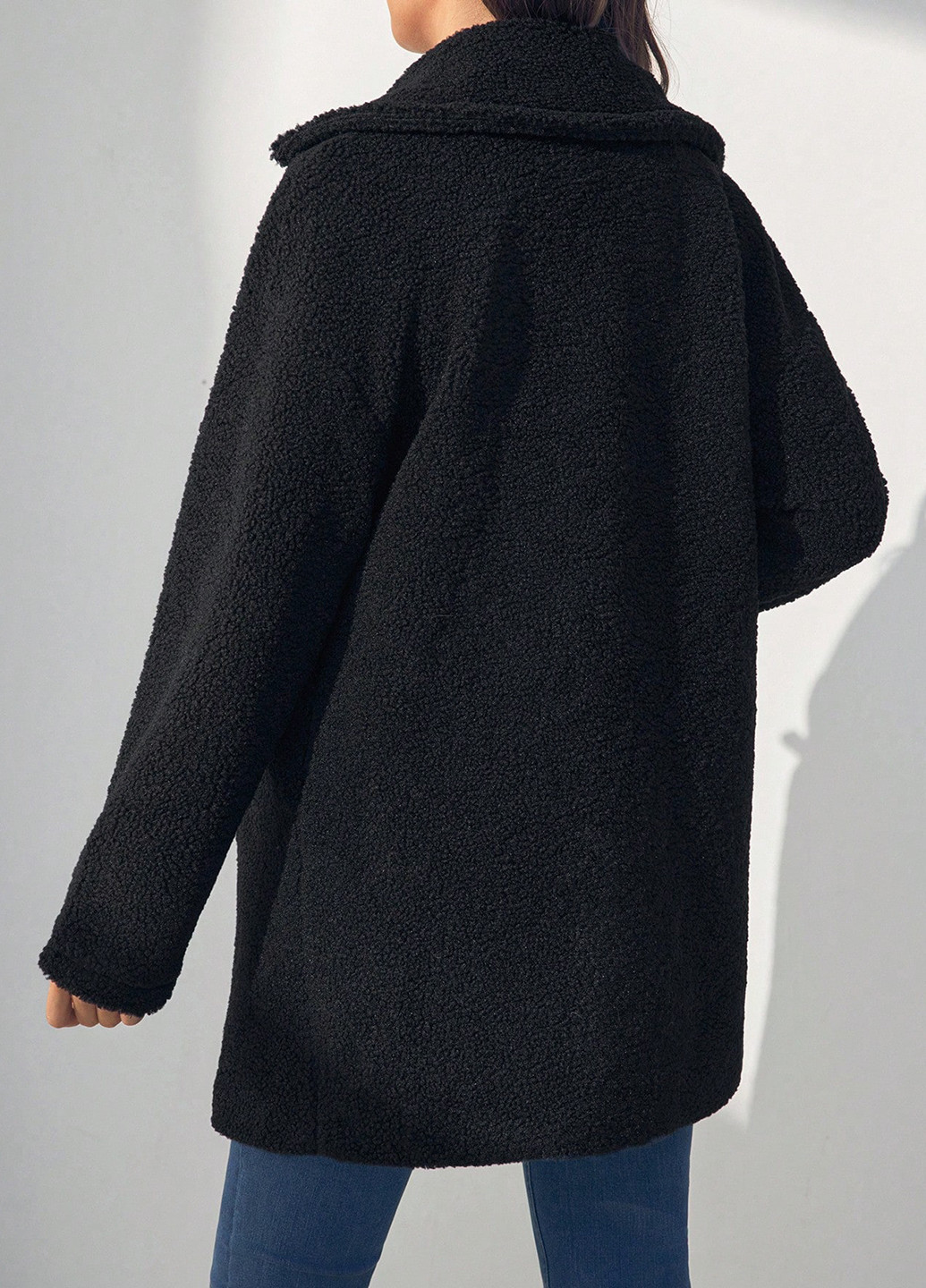 Чорне демісезонне Пальто для вагітних однобортне SHEIN