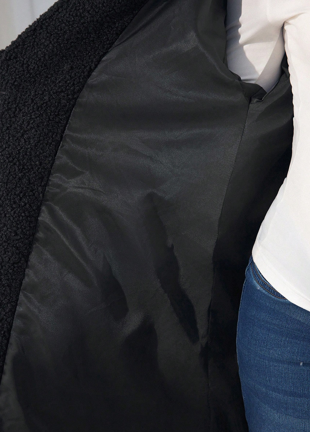 Чорне демісезонне Пальто для вагітних однобортне SHEIN