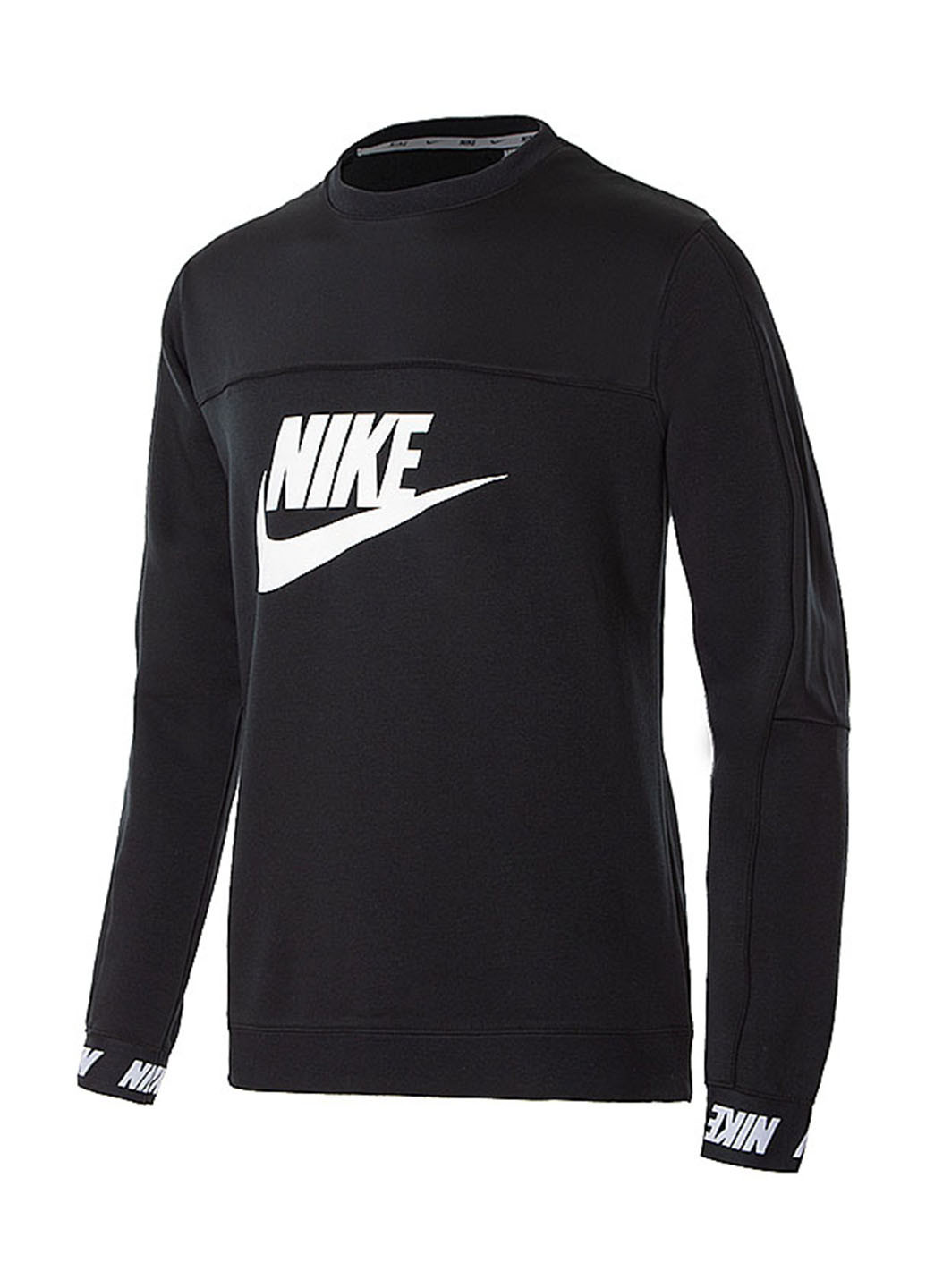 Свитшот Nike - Прямой крой логотип черный спортивный хлопок - (195850341)