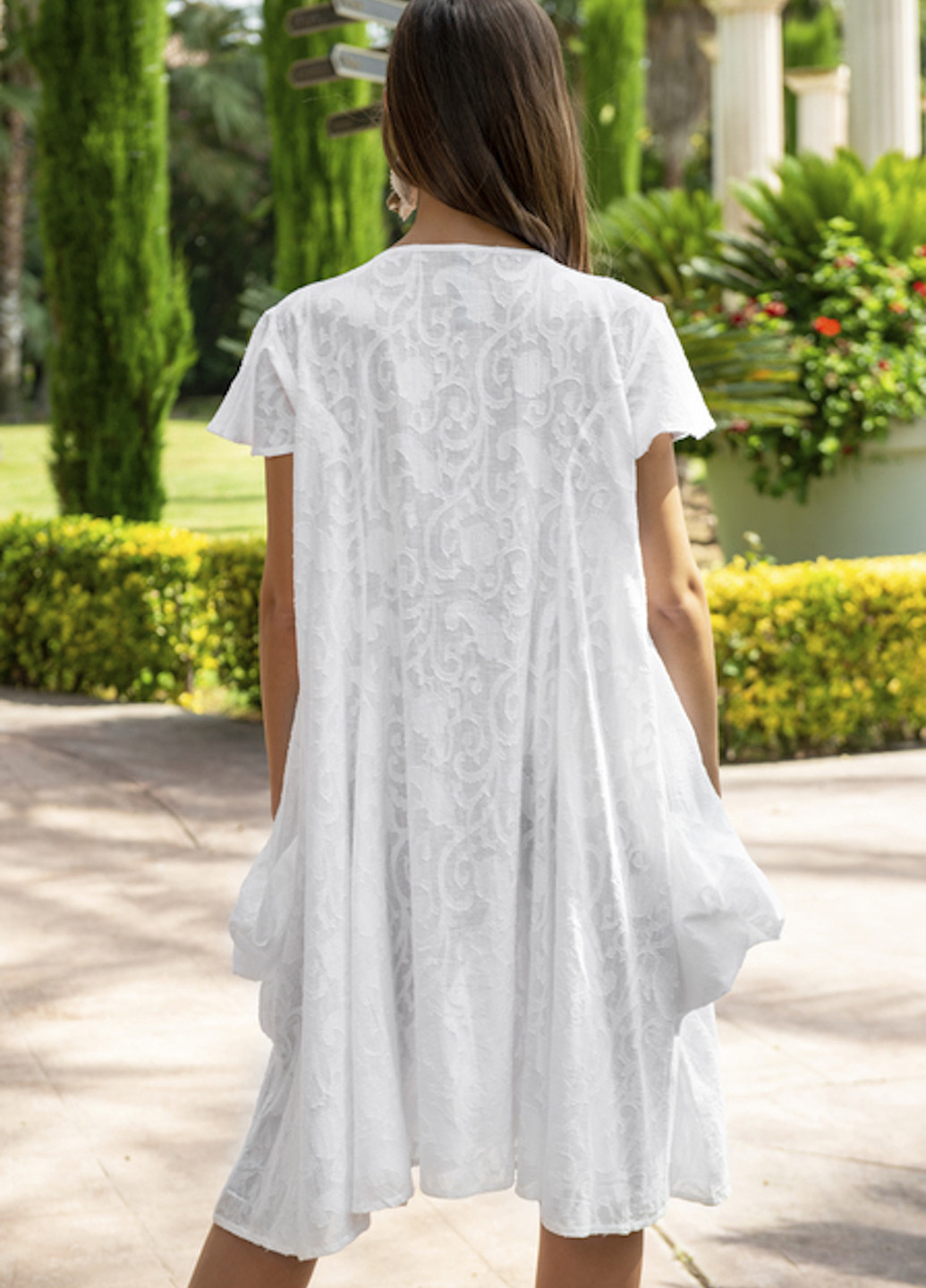 Білий кежуал сукня а-силует Anastasea однотонна