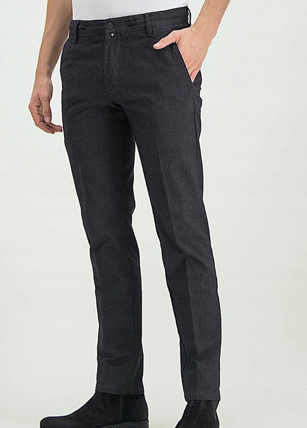Темно-серые классические демисезонные зауженные брюки Marc O'Polo