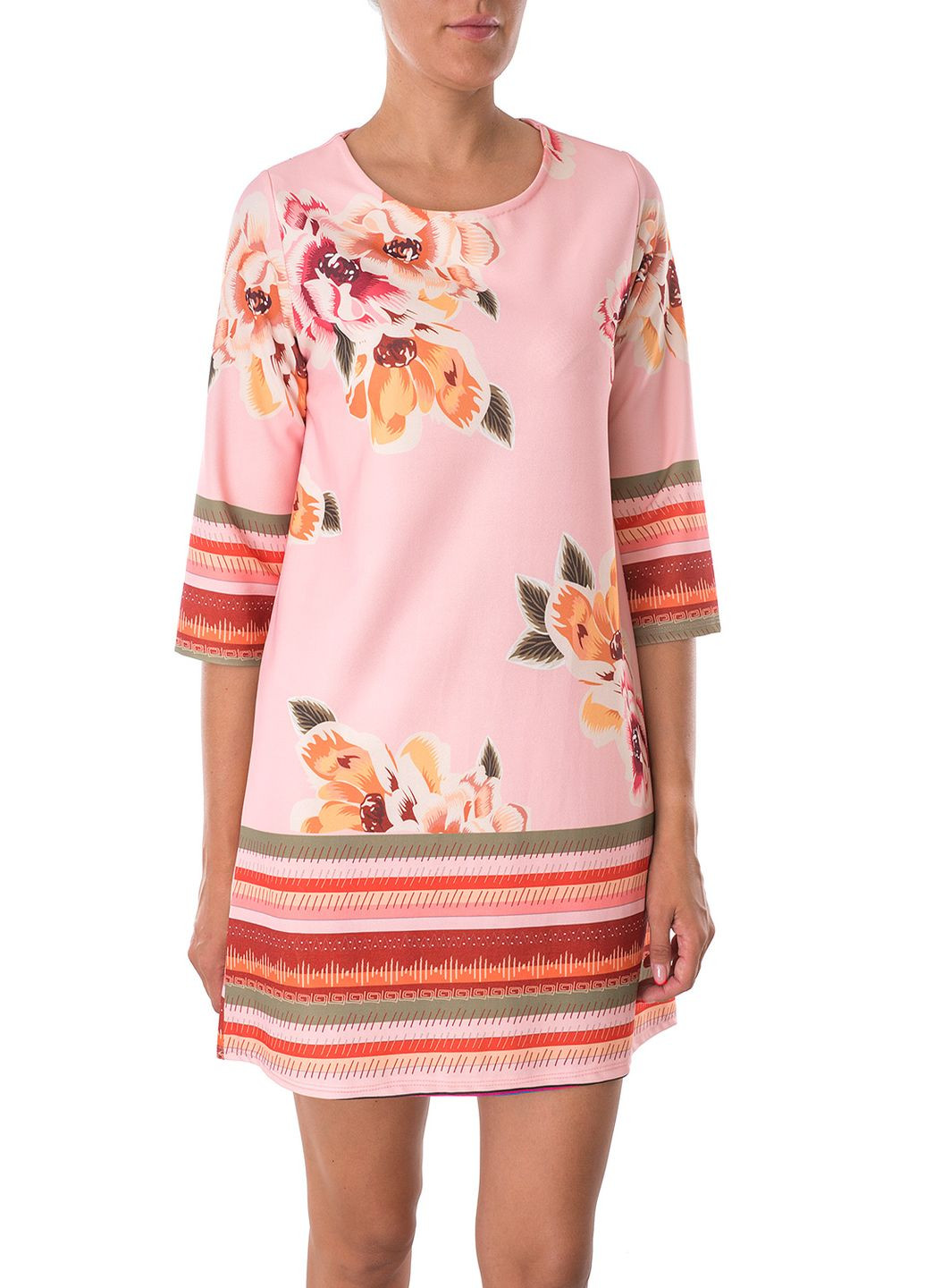 Розовое кэжуал платье Miss Miss с цветочным принтом